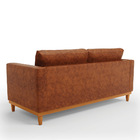 Sofá 03 Lugares Juliette Corano Nozes Base Madeira Castanho