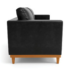 Sofá 03 Lugares Juliette Corano Preto Base Madeira Castanho