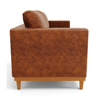 Sofá 03 Lugares Juliette Sintético Pu Base Madeira Castanho D