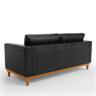 Sofá 03 Lugares Juliette Sintético Pu Base Madeira Castanho D