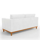 Sofá 03 Lugares Juliette Sintético Pu Base Madeira Castanho D