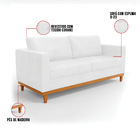 Sofá 03 Lugares Juliette Sintético Pu Base Madeira Castanho D