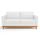 Sofá 03 Lugares Juliette Sintético Pu Base Madeira Castanho D