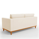 Sofá 03 Lugares Juliette Suede Base Madeira Castanho D03 - D'