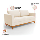 Sofá 03 Lugares Juliette Suede Base Madeira Castanho D03 - D'