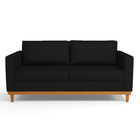 Sofá 03 Lugares Juliette Veludo Luxo Base Madeira Castanho -