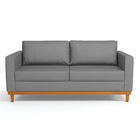 Sofá 03 Lugares Juliette Veludo Luxo Grafite A131 Base Madeir