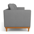 Sofá 03 Lugares Juliette Veludo Luxo Grafite A131 Base Madeir