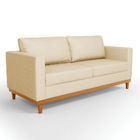 Sofá 03 Lugares Juliette Veludo Luxo Offwhite A129 Base Madei