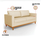 Sofá 03 Lugares Juliette Veludo Luxo Offwhite A129 Base Madei