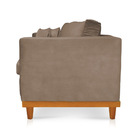 Sofá 03 Lugares Juliette Veludo Marrom Rato Base Madeira Cast