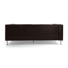 Sofá 03 Lugares Kubo Corano Café C-34 Pés De Aço Cromado - D'