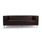 Sofá 03 Lugares Kubo Corano Café C-34 Pés De Aço Cromado - D'
