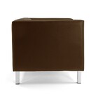 Sofá 03 Lugares Kubo Corano Marrom C-01 Pés De Aço Cromado -