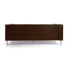 Sofá 03 Lugares Kubo Corano Marrom C-01 Pés De Aço Cromado -