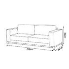 Sofá 03 Lugares Living 2,00 Bariloche Com Base De Madeira Jeq