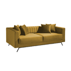 Sofá 03 Lugares Living 2,10 Taiti Veludo Mostarda