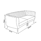 Sofá 03 Lugares Living 2,30 Itália Bipartido Veludo Preto