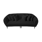 Sofá 03 Lugares Living 2,30 Itália Bipartido Veludo Preto