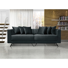 Sofá 03 Lugares Living 2,50 Taiti Bipartido Veludo Cinza Escu