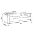 Sofá 03 Lugares Living 2,50 Taiti Bipartido Veludo Preto