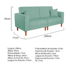 Sofá 03 Lugares Living Ponza Linho - Azul Turquesa