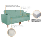 Sofá 03 Lugares Living Ponza Linho - Azul Turquesa