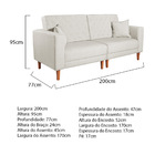 Sofá 03 Lugares Living Ponza Linho - Bege