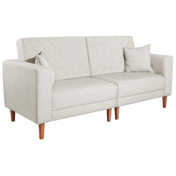 Sofá 03 Lugares Living Ponza Linho - Bege