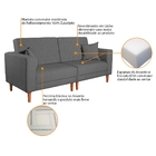 Sofá 03 Lugares Living Ponza Linho - Cinza Escuro