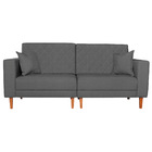 Sofá 03 Lugares Living Ponza Linho - Cinza Escuro