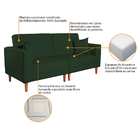 Sofá 03 Lugares Living Ponza Linho - Verde