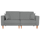 Sofá 03 Lugares Living Ponza Sintético - Cinza