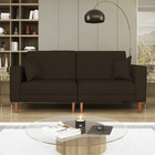 Sofá 03 Lugares Living Ponza Sintético - Marrom