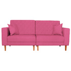 Sofá 03 Lugares Living Ponza Sintético - Pink
