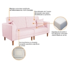 Sofá 03 Lugares Living Ponza Sintético - Rosa Bebê