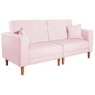 Sofá 03 Lugares Living Ponza Sintético - Rosa Bebê