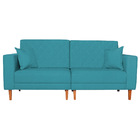 Sofá 03 Lugares Living Ponza Suede - Azul Turquesa