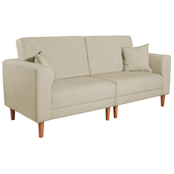 Sofá 03 Lugares Living Ponza Suede - Bege