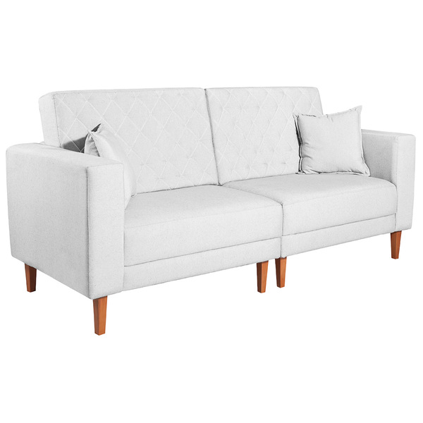 Sofá 03 Lugares Living Ponza Suede - Branco