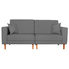 Sofá 03 Lugares Living Ponza Suede - Cinza