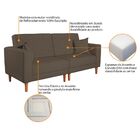 Sofá 03 Lugares Living Ponza Suede - Marrom