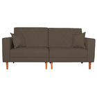 Sofá 03 Lugares Living Ponza Suede - Marrom