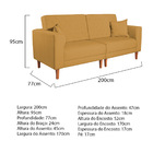 Sofá 03 Lugares Living Ponza Suede - Mostarda