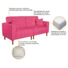 Sofá 03 Lugares Living Ponza Suede - Pink