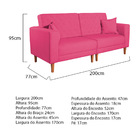 Sofá 03 Lugares Living Ponza Suede - Pink