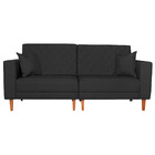 Sofá 03 Lugares Living Ponza Suede - Preto