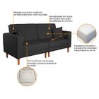 Sofá 03 Lugares Living Ponza Suede - Preto