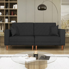 Sofá 03 Lugares Living Ponza Suede - Preto