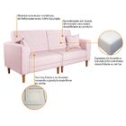 Sofá 03 Lugares Living Ponza Suede - Rosa Bebê